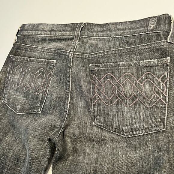 7FAM Dojo Jeans Size 28 Black Flare Diamond Rhinestone - Picture 15 of 16